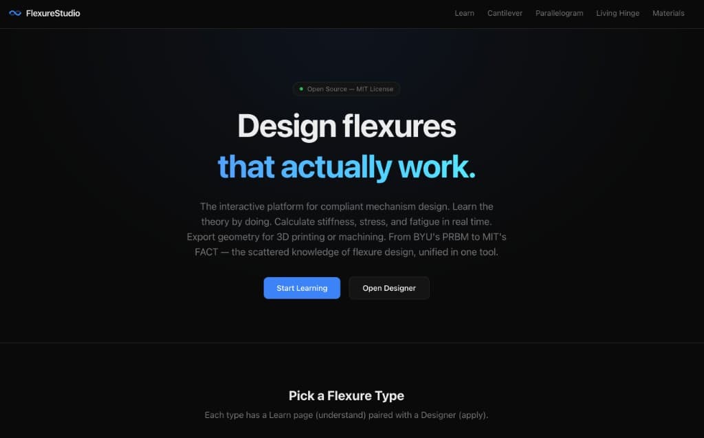 Flexure Studio screenshot