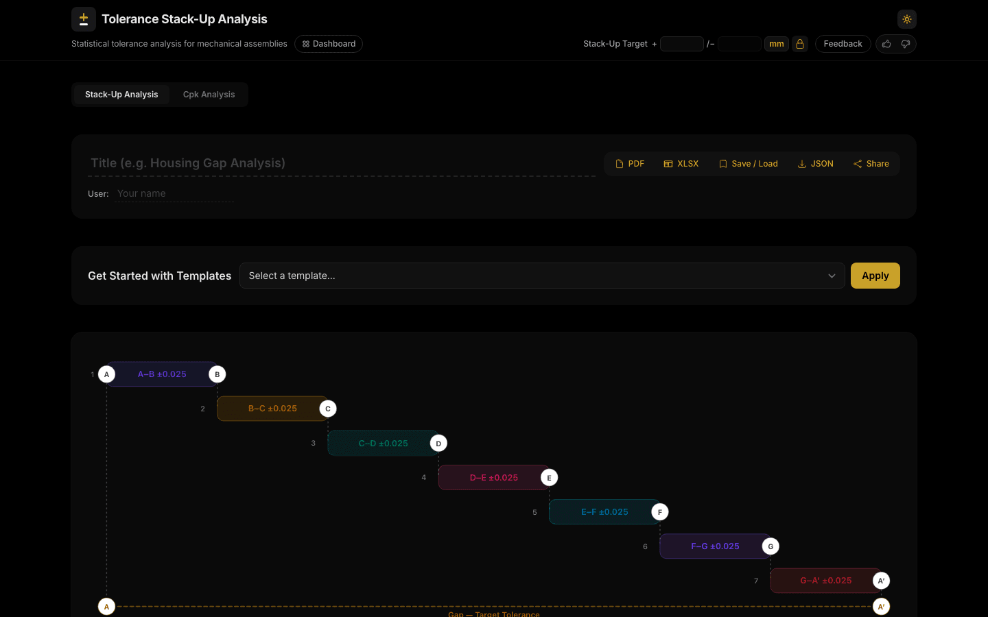 Tolerance Analysis screenshot