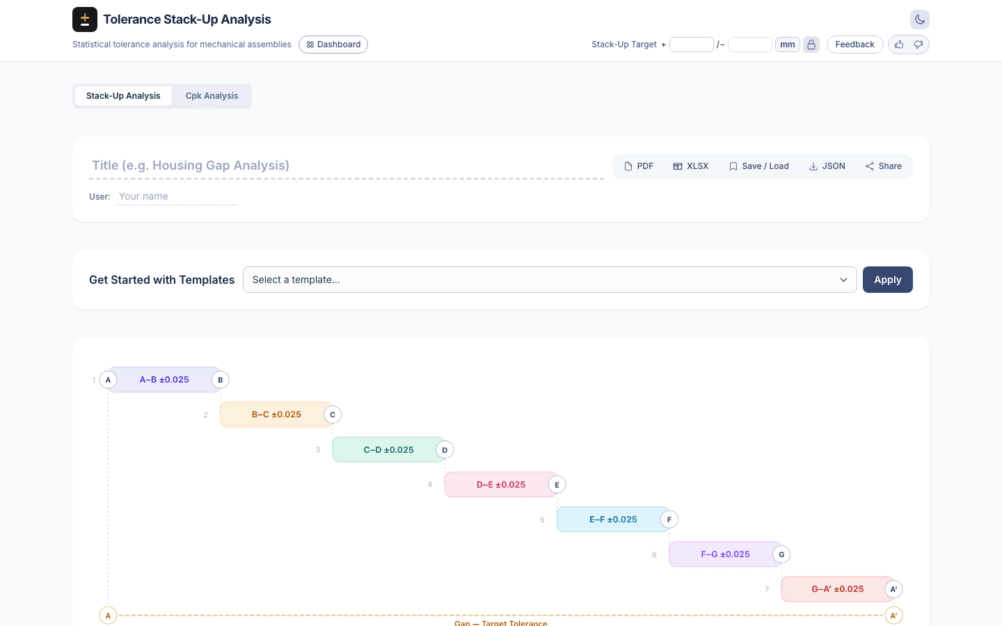 Tolerance Analysis screenshot